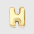 Gold Bubble Letter H Pendant Charm Jewelry Accessory with Bead Hole for DIY Craft - H-14K Gold