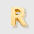 Pendentif lettre R en acier inoxydable doré charm pour fabrication de bijoux DIY et collier. - Lettre R