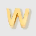 Pendentif breloque lettre W couleur or, accessoire de fabrication de bijoux DIY en acier. - Lettre W