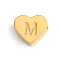 Colgante de corazón de acero inoxidable dorado letra M para accesorios de joyería DIY. - Letra M / Dorado
