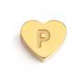 DIY acero inoxidable chapado oro corazon letra P colgante charm para hacer joyas. - Letra P / Dorado