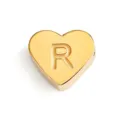 Colgante Corazón Letra R Dorado de Acero Inoxidable Accesorio de Joyería DIY Elegante - Letra R / Dorado