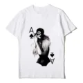 White short sleeve t-shirt featuring artistic ace of spades woman graphic print streetwear top - S / Spade A Female Sketch Style (Top)