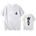 King Queen couple short sleeve T-shirt with spade crown letter print casual top apparel - S / Tops / King K Print