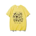Unisex Casual Yellow Plant These Save The Bees Graphic Print Short Sleeve Cotton T-Shirt - S / Tops / Yellow