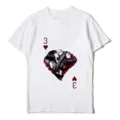 Primer plano de la impresión gráfica de carta corazón 3 e ilustración artística en tela blanca suave. - Estilo Corazón 3 Croquis Figura (Top)