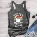 Dames modal mouwloze tanktop met schattige lama bandana grafische print zomer casual - S / Tops / Grijs Patroon