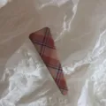 Elegante horquilla de tela con cuadros triángulo vintage accesorio para cabello de moda chic. - Triángulo / Cuadros Rosa Albaricoque