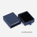 Scatola regalo con cassetto per gioielli blu 7x9x3cm, elegante confezione in carta. - 7x9x3cm / Blu zaffiro
