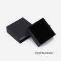 Scatola regalo per gioielli con cassetto nero confezione di carta per anelli 9x9x3cm - 9x9x3cm / Nero