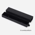 Black drawer jewelry gift box packaging with insert, simple and elegant design for accessories. - 21x4x3cm / Black