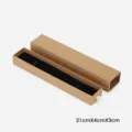 Scatola regalo a cassetta in carta kraft con inserto in velluto nero per gioielli. - 21x4x3cm / Kaki