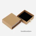 Scatola regalo con cassetto per gioielli in carta kraft con inserto in velluto nero, 9x9x3cm. - 9x9x3cm / Kaki