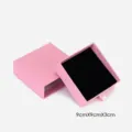 Scatola regalo per gioielli con cassetto rosa 9x9x3cm, elegante confezione in cartone per anelli. - 9x9x3cm / Rosa
