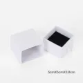 Scatola gioielli a cassetto bianca piccola confezione carta regalo per anelli 5x5x3.8cm - 5x5x3.8cm / Bianco