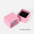 Scatola regalo per gioielli in cartone rosa con design a cassetto e spugna di velluto 5x5x3.8cm - 5x5x3.8cm / Rosa