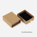 Scatola regalo per gioielli in carta kraft a cassetto con fodera nera 7x9x3cm confezione. - 7x9x3cm / Kaki