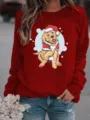 Christmas Golden Retriever graphic crewneck long sleeve fleece pullover sweatshirt for women - Burgundy