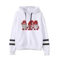 Sweat à Capuche Imprimé Gnome de Noël Pull Casual à Manches Longues pour Homme et Femme Unisex - S / Hauts / Blanc