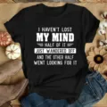 Γυναικείο μαύρο κοντομάνικο t-shirt με αστείο τύπωμα γράμματος casual top για καθημερινή - S / Tops / Μαύρο Με Λευκή Εκτύπωση