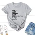 Γκρι κοντομάνικο t-shirt γυναικείο με τύπωμα σύνθημα casual καλοκαιρινό top - S / Tops / Γκρι