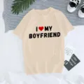 Camiseta beige de manga corta con estampado gráfico, parte superior casual de cuello redondo. - S / Tops / Estilo Caqui (10124)