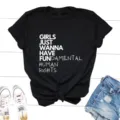 Μαύρο κοντομάνικο t-shirt με εμπνευσμένο φεμινιστικό σύνθημα, casual καλοκαιρινό top. - S / Tops / Μαύρο