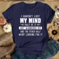 Women short sleeve t-shirt casual funny letter print tee top autumn fashion graphic clothing - S / Tops / Navy Blue With White Print