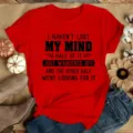 Women red short sleeve t-shirt with funny quote casual summer top casual apparel 2024 - S / Tops / Red With Black Print