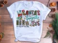 Christmas nurse short sleeve T-shirt, festive holiday graphic tee for women and men top. - 3XL / Top - Christmas Nurse Print - QH8176