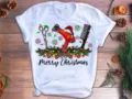 Christmas Hairdresser Graphic White T-Shirt Festive Holiday Short Sleeve Casual Top Unisex - 3XL / Top - Hairdresser Christmas Print - QH8142