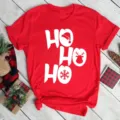 Christmas short sleeve red T-shirt for men and women, festive holiday graphic tee. - S / Tops / Red (bt9012)