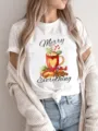 Christmas holiday graphic short sleeve white t-shirt casual comfortable festive apparel. - S / Top (FYA31089)