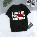 Camiseta negra de manga corta con estampado grafico divertido top casual para unisex - S / Tops / Estilo Negro (40117)