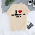 Camiseta beige de manga corta con estampado de letras divertidas, parte superior de algodón. - S / Tops / Estilo Caqui (22220)
