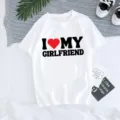 Camiseta blanca casual de manga corta para hombre y mujer con estampado de corazón - S / Tops / Estilo Blanco (40126)