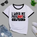 Camiseta blanca informal de manga corta con estampado gráfico de letras divertidas - S / Top (40122) / Blanco