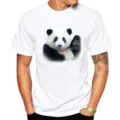 Men's casual white short sleeve t-shirt featuring a cute giant panda graphic print for summer. - S / Tops / Giant Panda P3 (White)