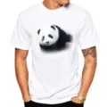 Men's White Short Sleeve Casual Loose Tee with Cute Panda Print Graphic Summer T-Shirt - S / Tops / Giant Panda P13 (White)