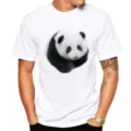 Men's casual white short sleeve t-shirt featuring realistic giant panda graphic print. - S / Tops / Giant Panda P14 (White)