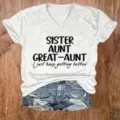 Casual white V-neck short sleeve top featuring family quote print detail for women. - S / Top (V1) / White
