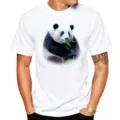 Men's white short sleeve t-shirt featuring a realistic cute panda graphic print. - S / Tops / Giant Panda P16 (White)