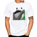 Men's White T-Shirt Cute Panda Print Casual Short Sleeve Top Comfortable Breathable Apparel - S / Tops / Giant Panda P9 (White)