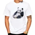 Men's white short sleeve t-shirt featuring cute panda graphic print, casual loose fit. - S / Tops / Giant Panda P12 (White)