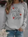 Lässiger Damen Pullover mit Grafikdruck, Rundhalsausschnitt und langen Ärmeln für den Alltag. - S / Oberteile / Grau