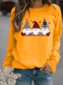 Vue détaillée d'un sweat-shirt à manches longues jaune vif avec de charmants gnomes. - S / Hauts / Jaune