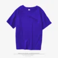 Solid Color Crewneck Short Sleeve T-Shirt Basic Casual Tee Comfortable Tops Daily - Sapphire Blue