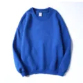 Solid royal blue long sleeve crewneck pullover sweatshirt for casual daily wear. - M / Tops / Sapphire Blue
