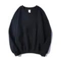 Black crewneck sweatshirt long sleeve casual basic pullover comfortable top for men women - M / Tops / Black