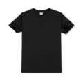 Κλασικό μαύρο βαμβακερό t-shirt με στρογγυλή λαιμοκόψη κοντό μανίκι για άνδρες. - XS / Tops / Μαύρο (36C)